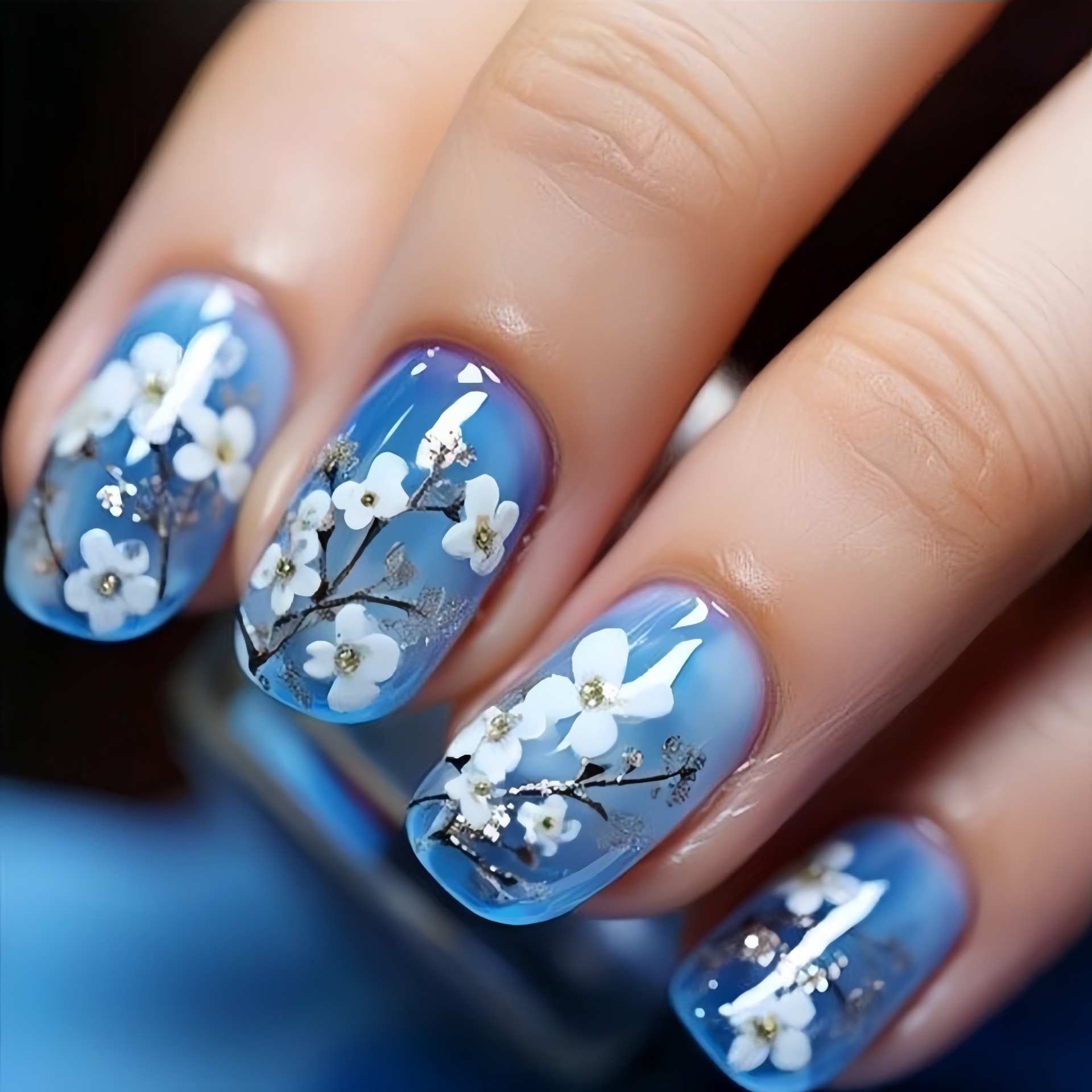 Medium fake nails for women gi - đánh giá và giá Pressed Flower Art