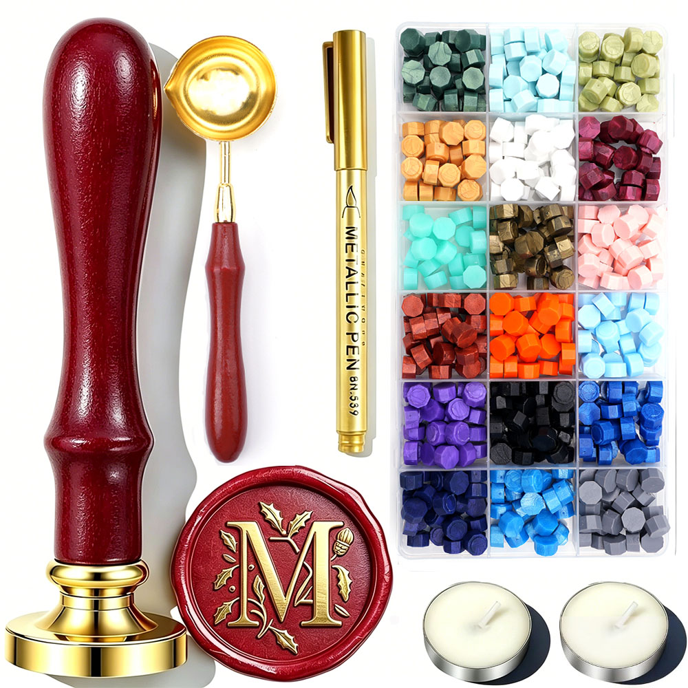 Letter M Wax Seal Stamp Kit wi - đánh giá và giá Wax Seal Letter Kit