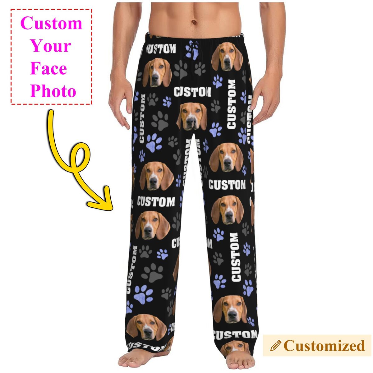 Men Custom Dog Photo Pajama Pa - đánh giá và giá Pet Portrait Custom
