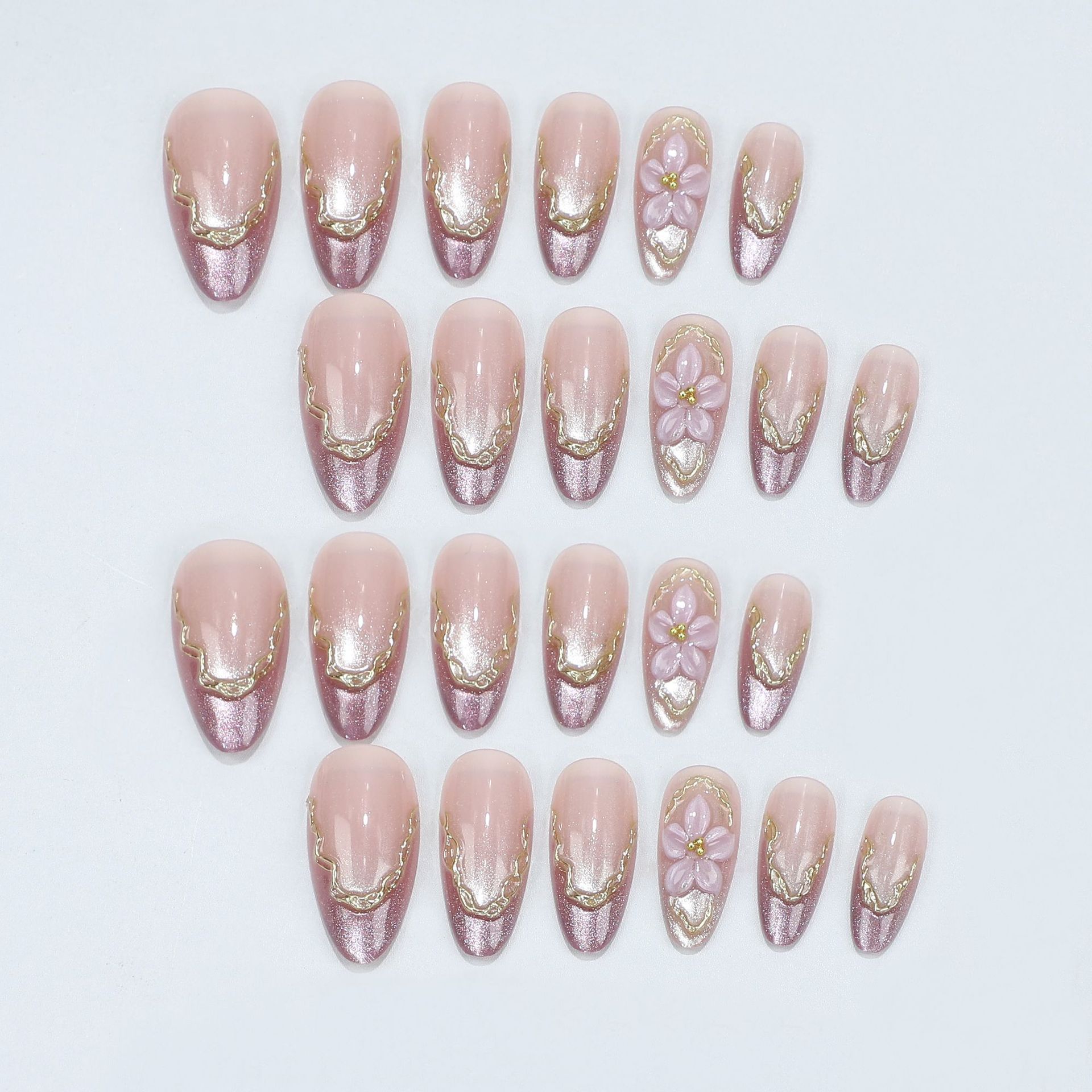 3D Flowers Fake Nails with Glo - đánh giá và giá Pressed Flower Art