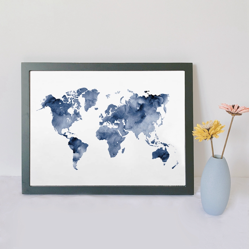 Xanh Dương Bản Đồ Thế Giới In  - đánh giá và giá Custom Star Map