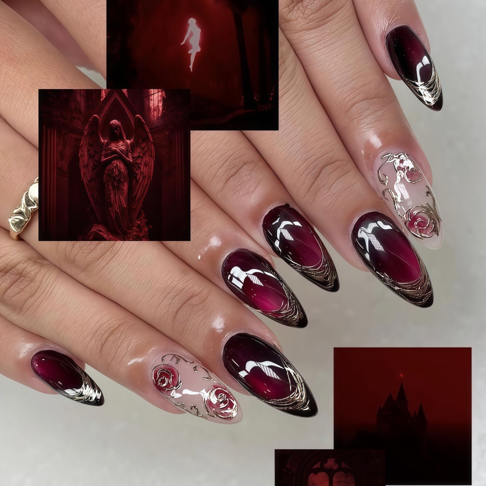 3D fake nails for women girls  - đánh giá và giá Pressed Flower Art