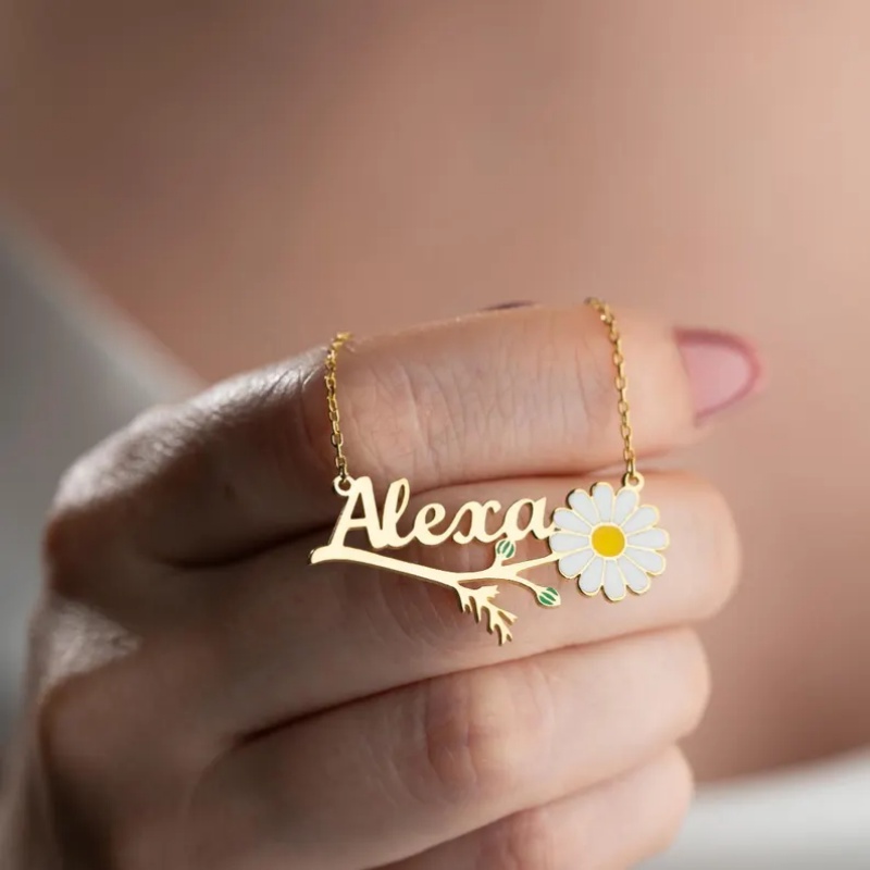 Roro‘s Personalized Colorful E - đánh giá và giá Birth Flower Necklace