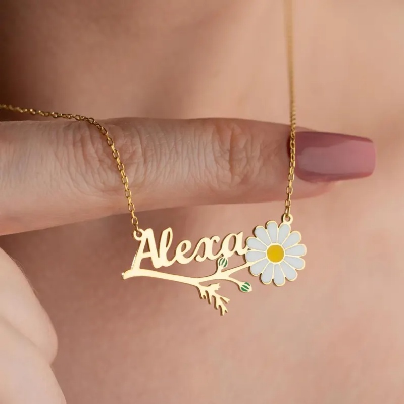 Roro‘s Personalized Colorful E - đánh giá và giá Birth Flower Necklace
