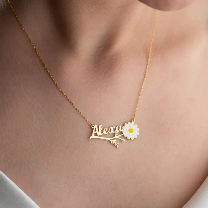Roro‘s Personalized Colorful E - đánh giá và giá Birth Flower Necklace
