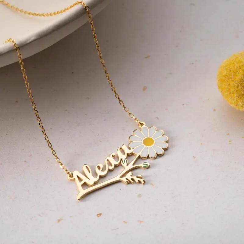 Roro‘s Personalized Colorful E - đánh giá và giá Birth Flower Necklace