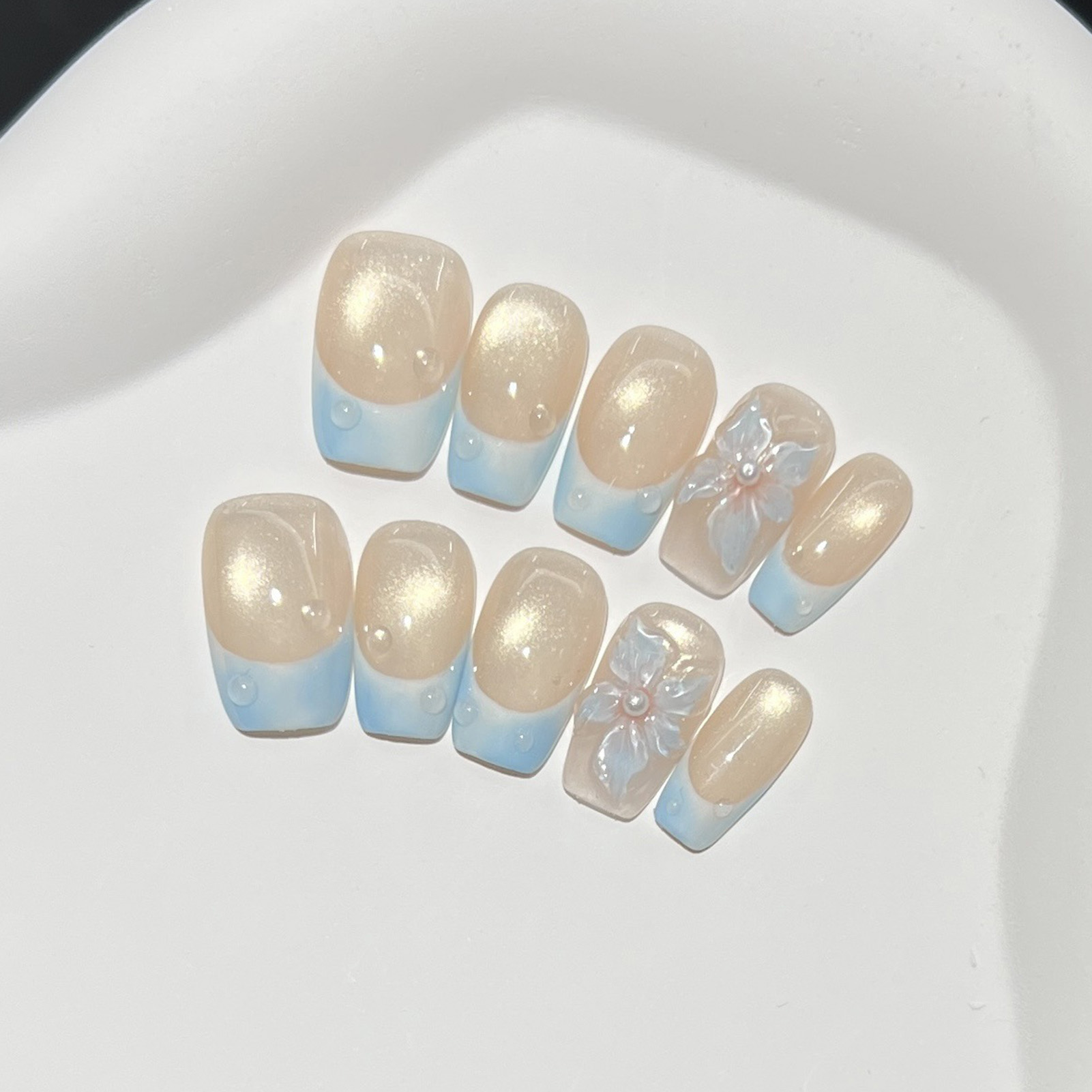 10pcs French Blue Glossy Flora - đánh giá và giá Pressed Flower Art