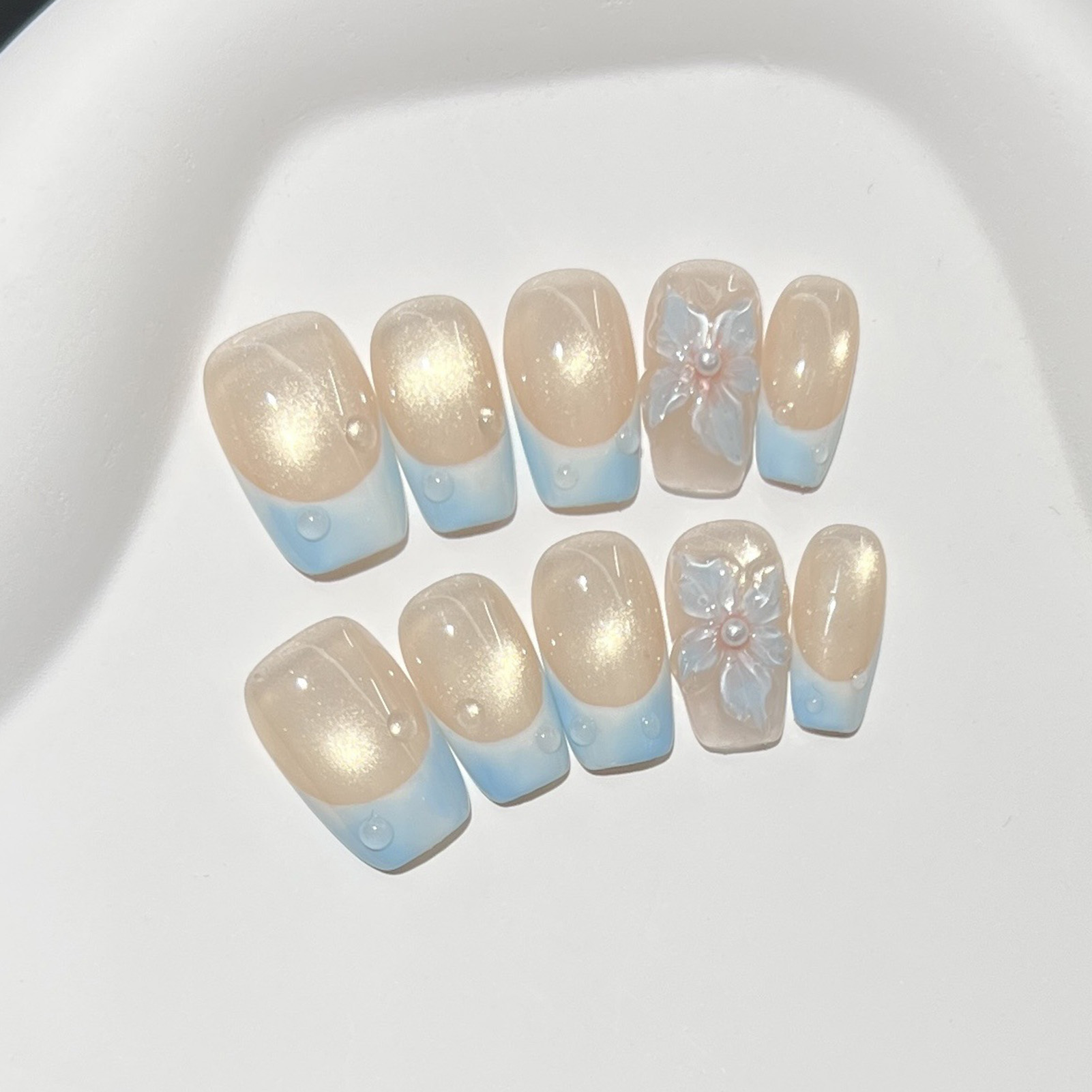 10pcs French Blue Glossy Flora - đánh giá và giá Pressed Flower Art