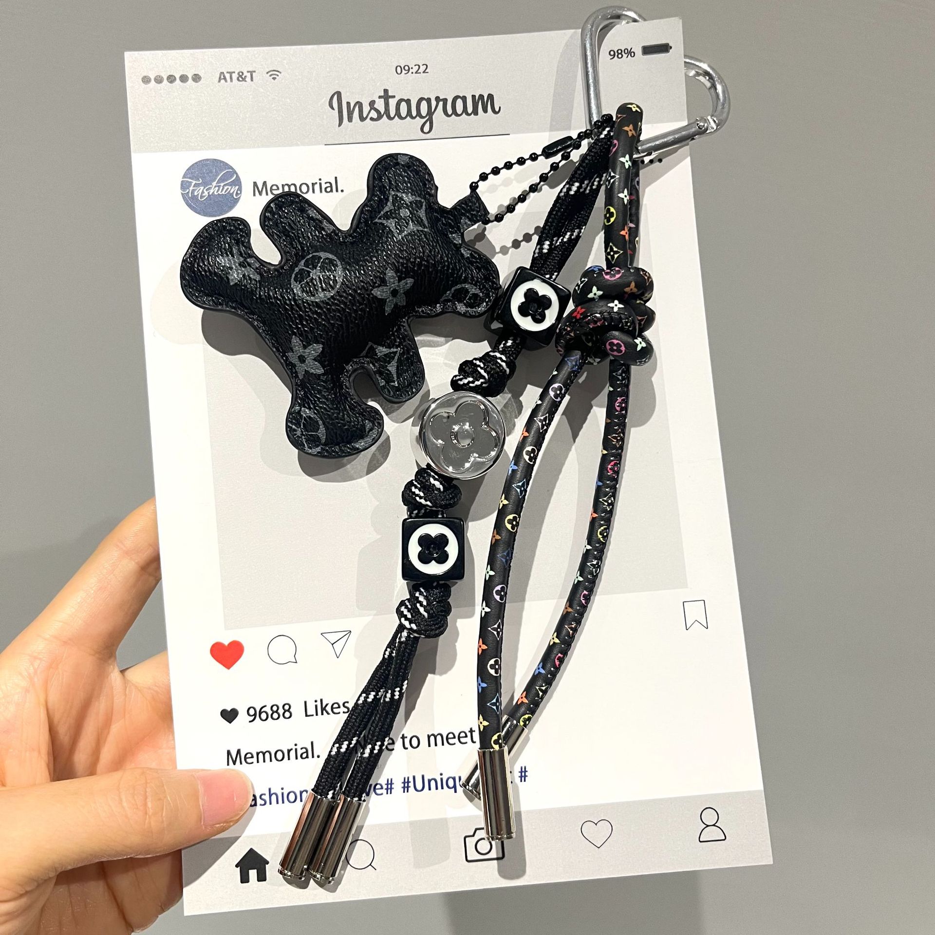 Mini Bear Pendant Charm for Ba - đánh giá và giá Monogram Keychain Leather