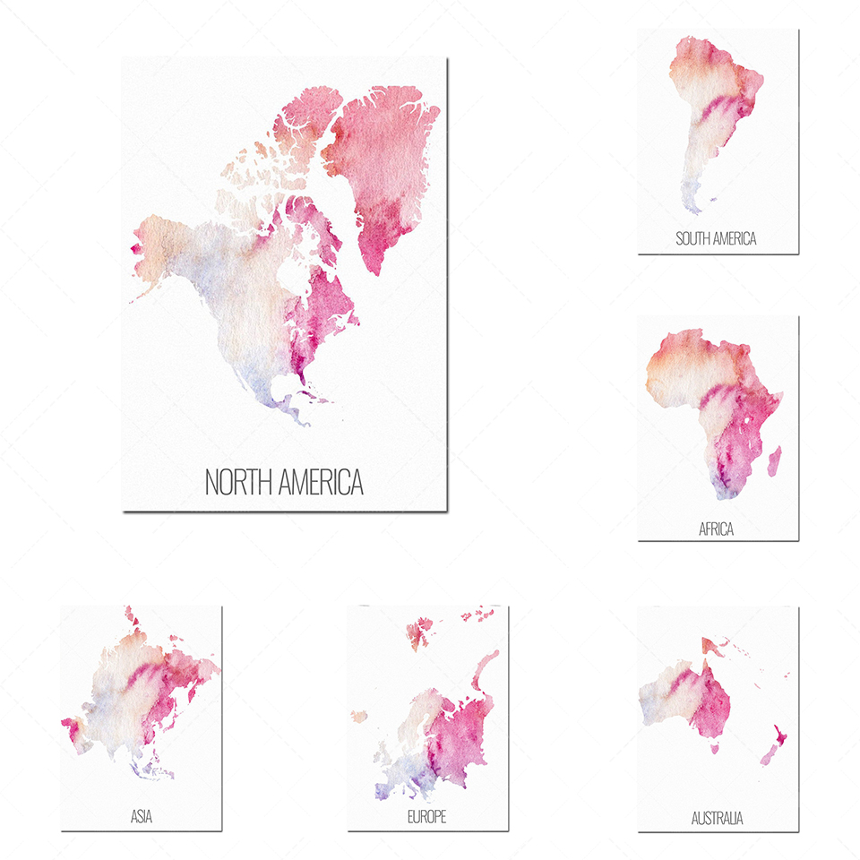 6 continent poster set, North  - đánh giá và giá Custom Star Map