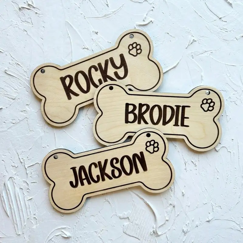 5PCS Custom Wooden Dog Tag - P - đánh giá và giá Pet Portrait Custom