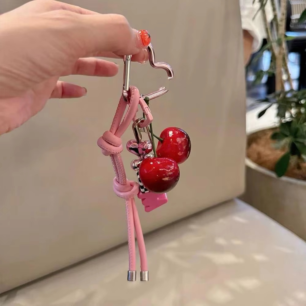 Y2k Cute Cherry Alphabet PU Le - đánh giá và giá Monogram Keychain Leather