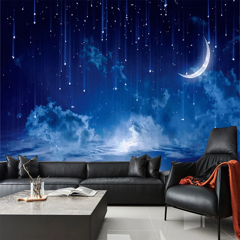 Mural Wallpaper Custom Blue Ni - đánh giá và giá Custom Night Sky