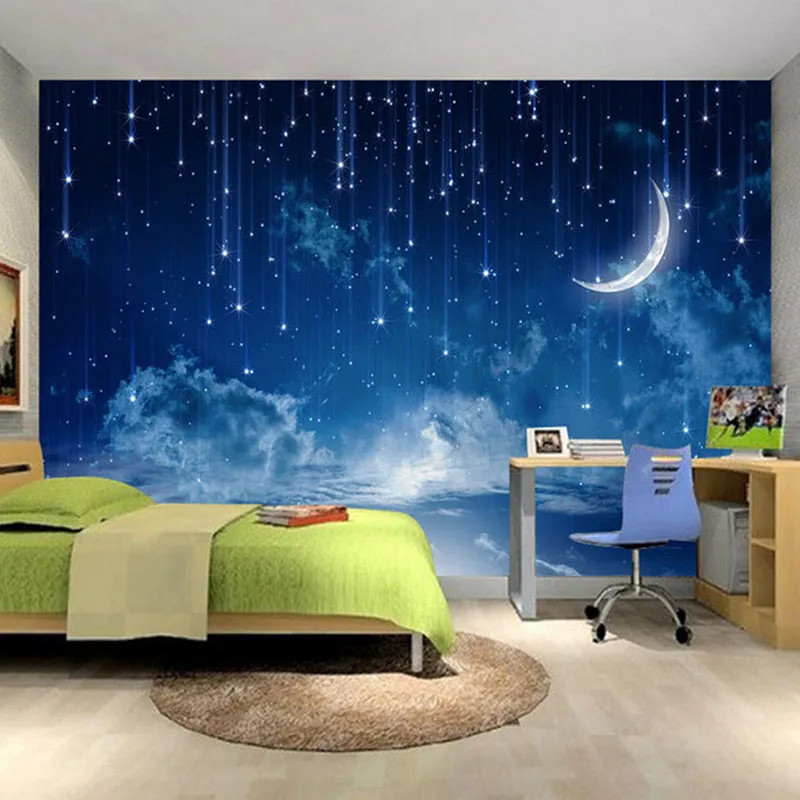 Mural Wallpaper Custom Blue Ni - đánh giá và giá Custom Night Sky