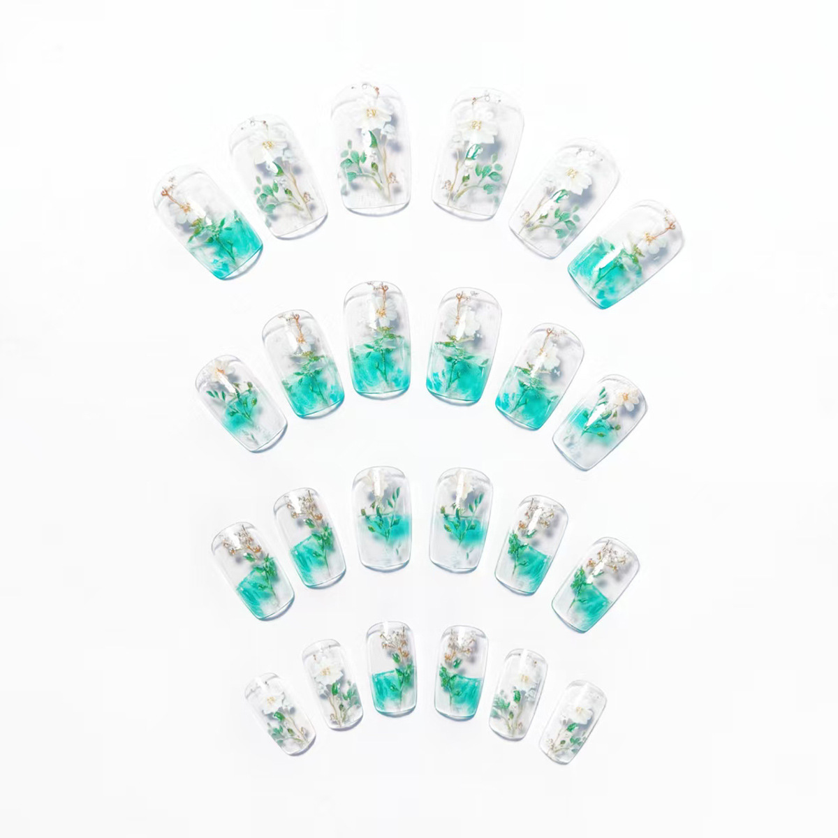 Medium fake nails for women gi - đánh giá và giá Pressed Flower Art