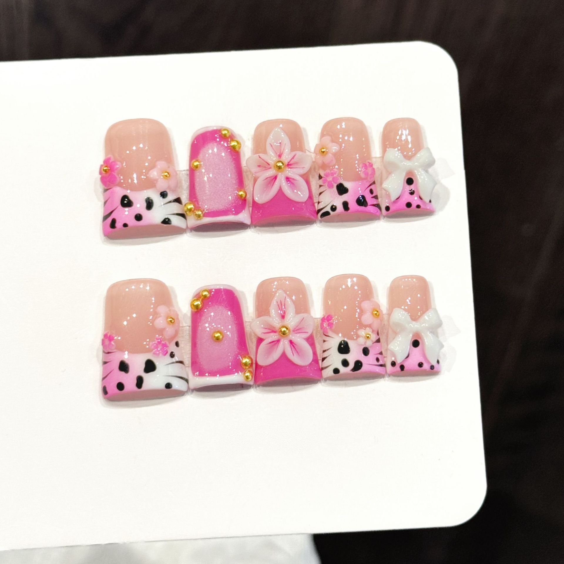 10pcs Ocean Style Fake Nails D - đánh giá và giá Pressed Flower Art