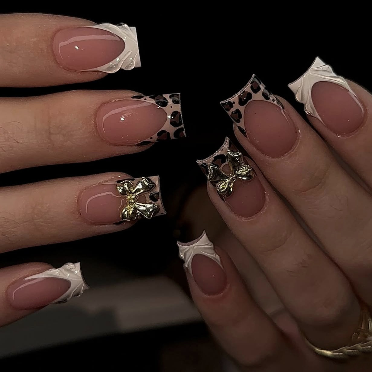 Short square fake nails for wo - đánh giá và giá Pressed Flower Art