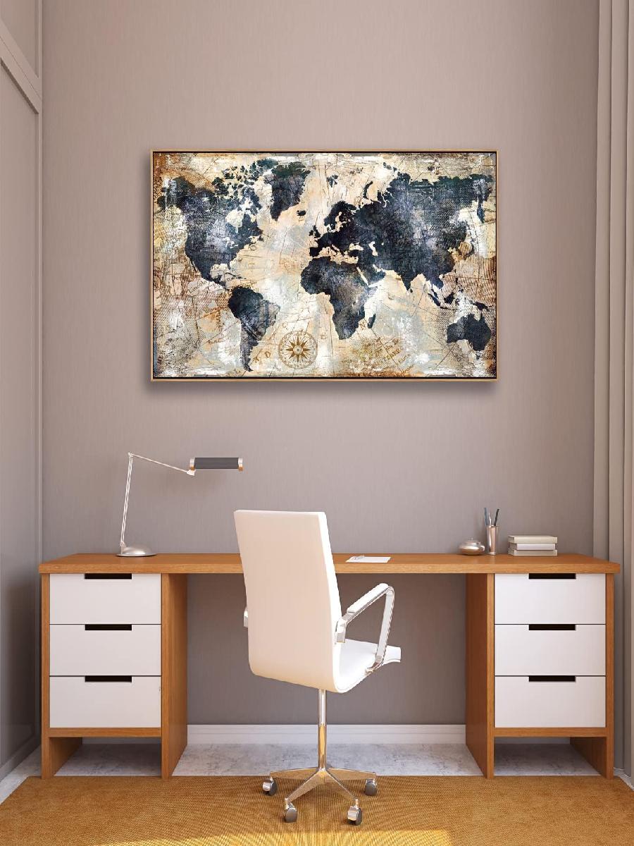 Framed World Map Wall Art Prin - đánh giá và giá Custom Star Map